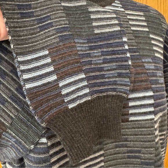Men’s XL Segreto Italy Sweater Blues, Browns & Grays 100% Pure New Wool Merino - Picture 3 of 8